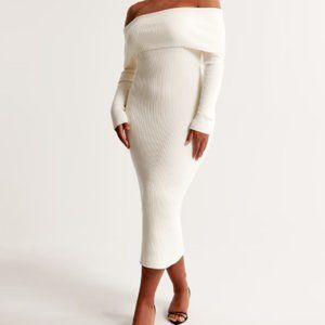Abercrombie Off-The-Shoulder Midi Sweater Dress